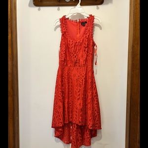 Peach High-low Lace Dress